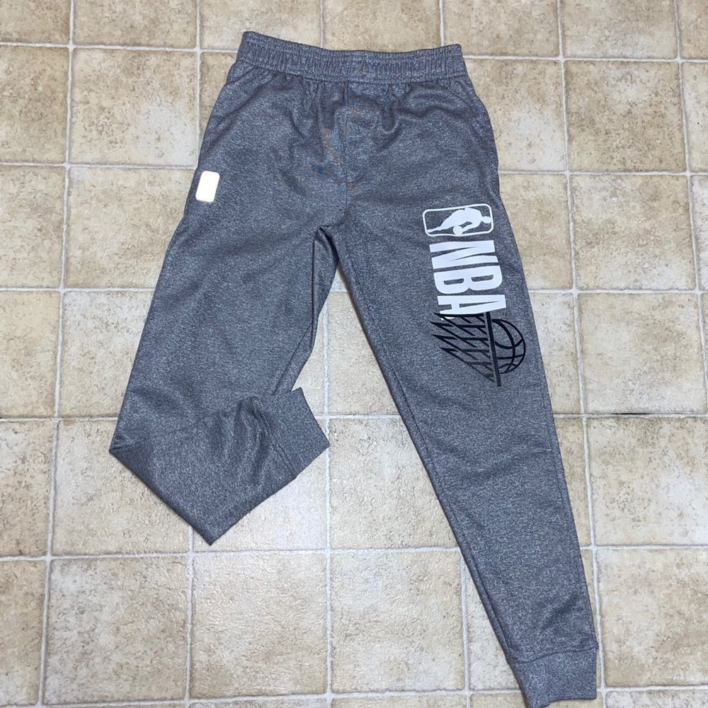 NBA Kids Charcoal Light Gray Sweatpants Size 8